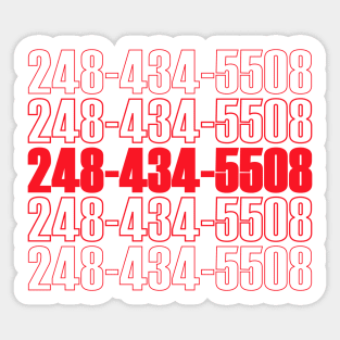 Rickroll Prank Call Number Sticker